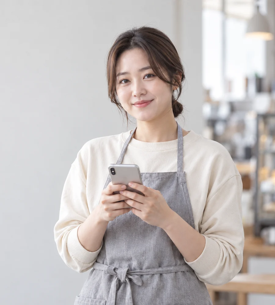 진해 일수 대출 상담을 휴대전화로 안내받는 고객