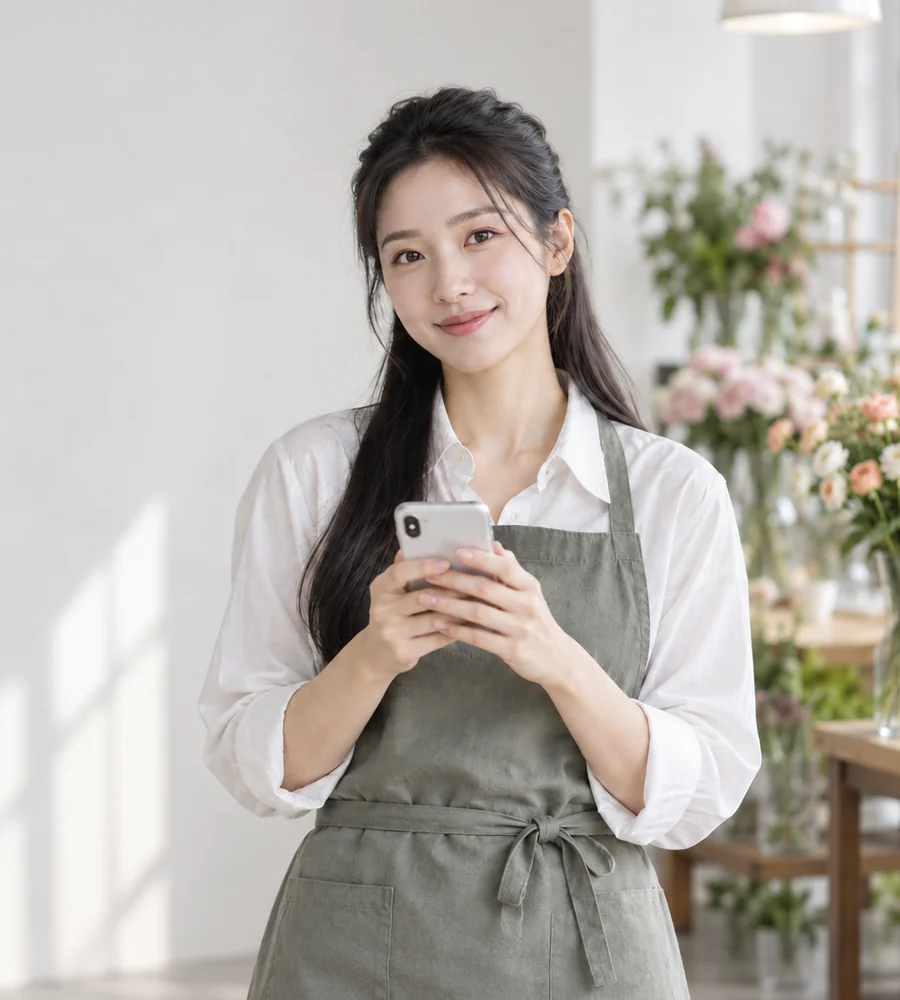 진해 일수 대출 상담을 휴대전화로 안내받는 고객