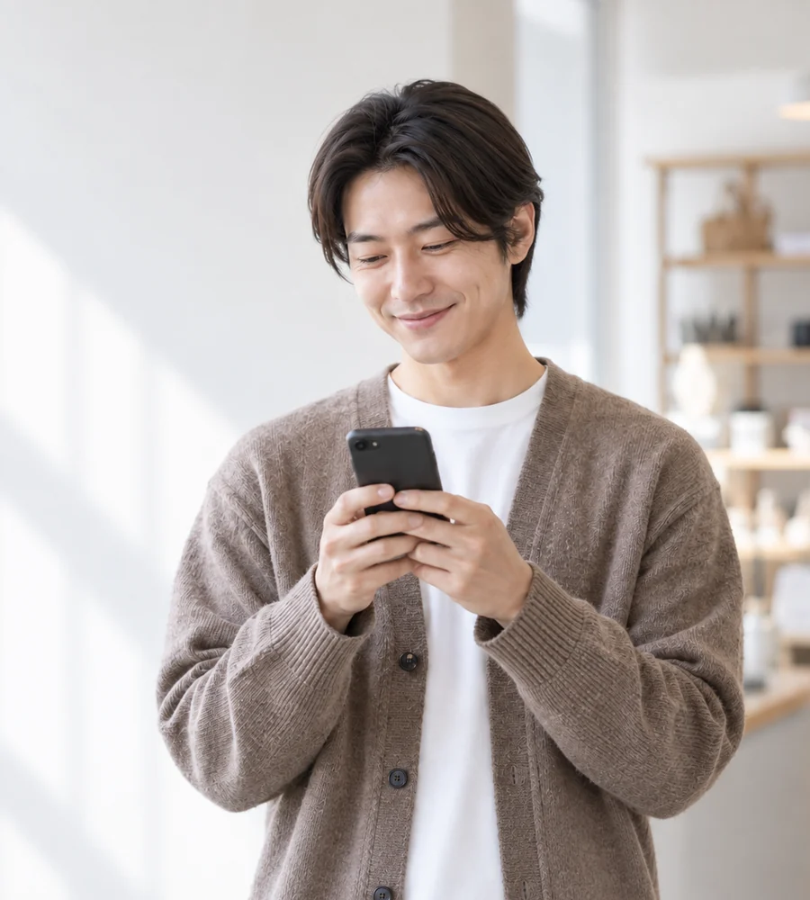 진해 일수 대출 상담을 휴대전화로 안내받는 고객