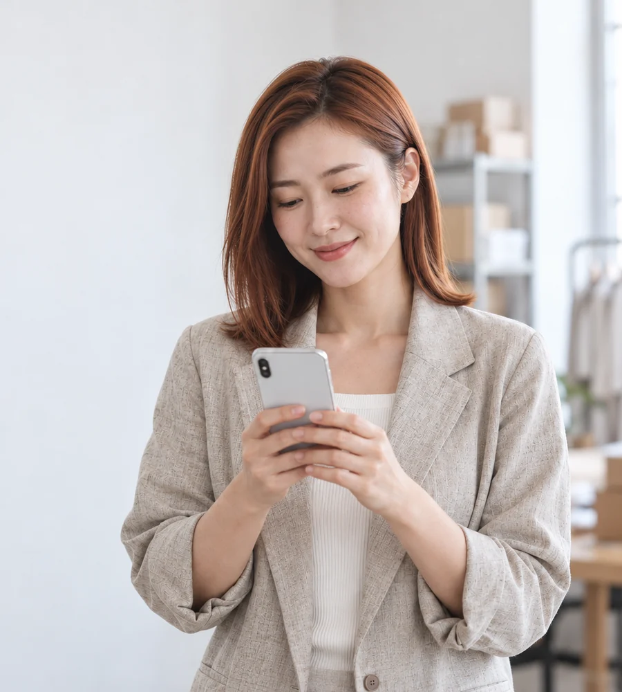 진해 일수 대출 상담을 휴대전화로 안내받는 고객