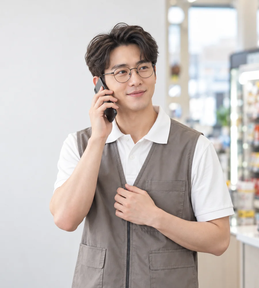 진해 일수 대출 상담을 휴대전화로 안내받는 고객